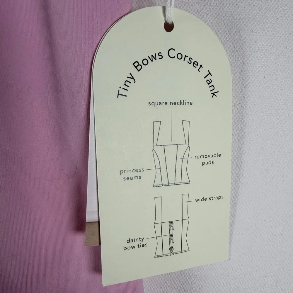 Blogilates Women's Tiny Bows Corset Tank Top - Pink M - Picture 11 of 14